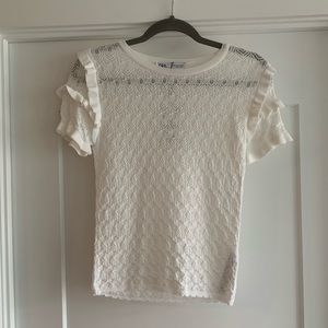 BRAND NEW Ruffle sleeve Zara White top